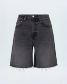 Black denim shorts