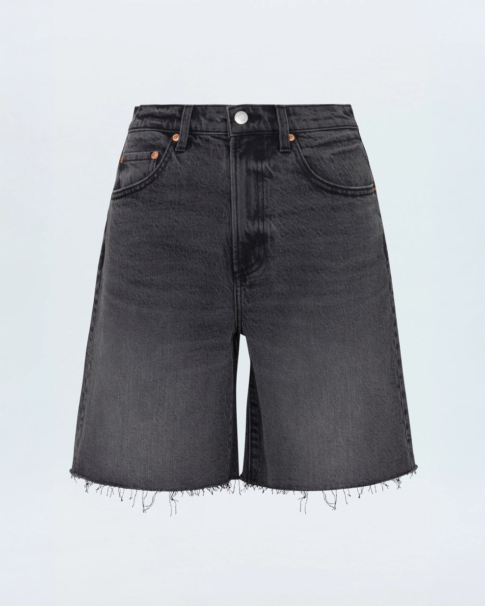 Black denim shorts