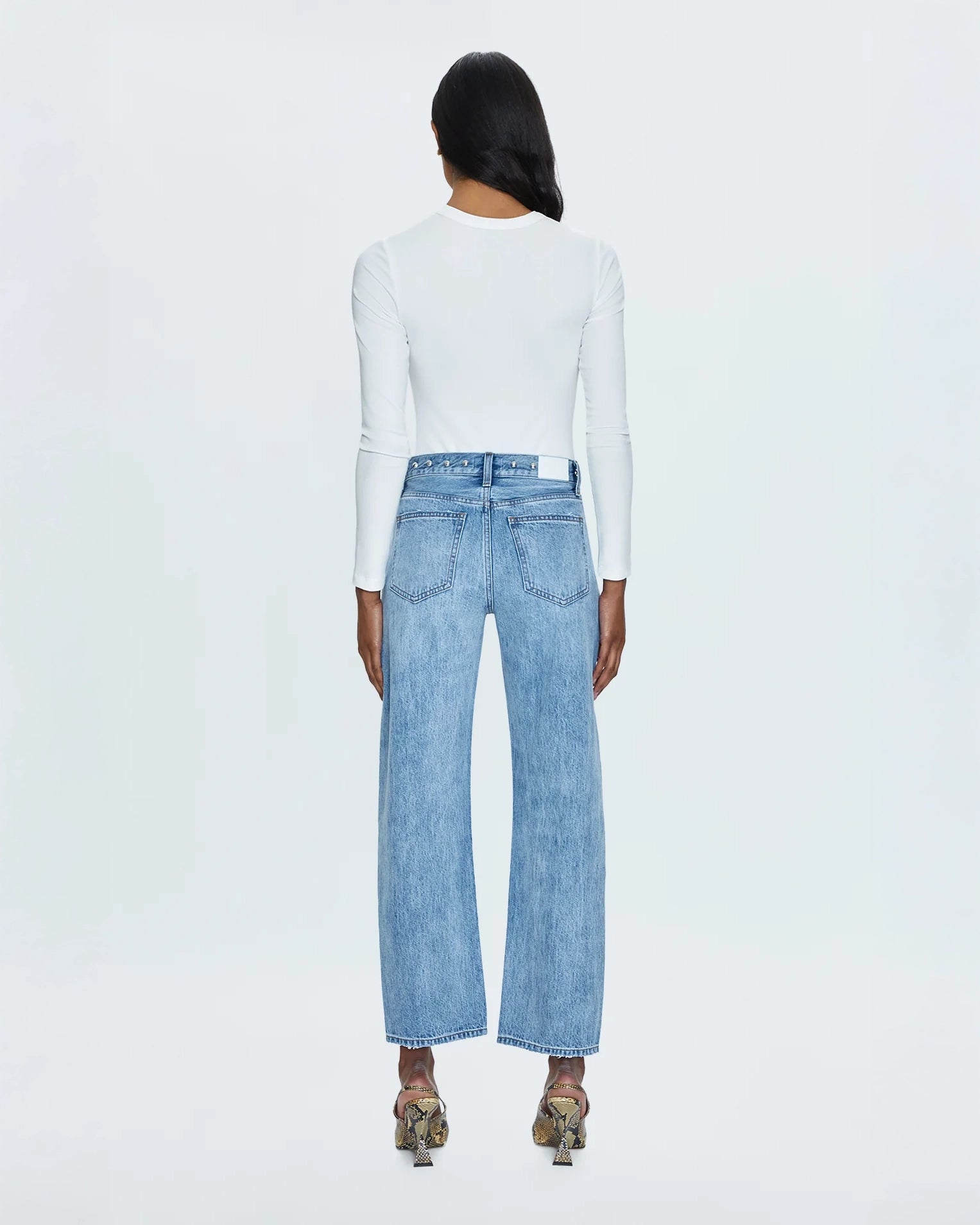 Pistola Lexi Mid Rise Bowed Straight Pant