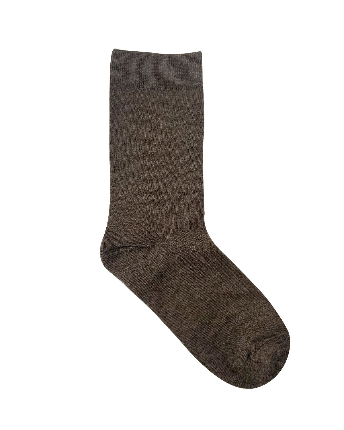 Pleat Crew Cotton Socks in Dark Brown