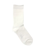 Pleat Crew Cotton Socks in White