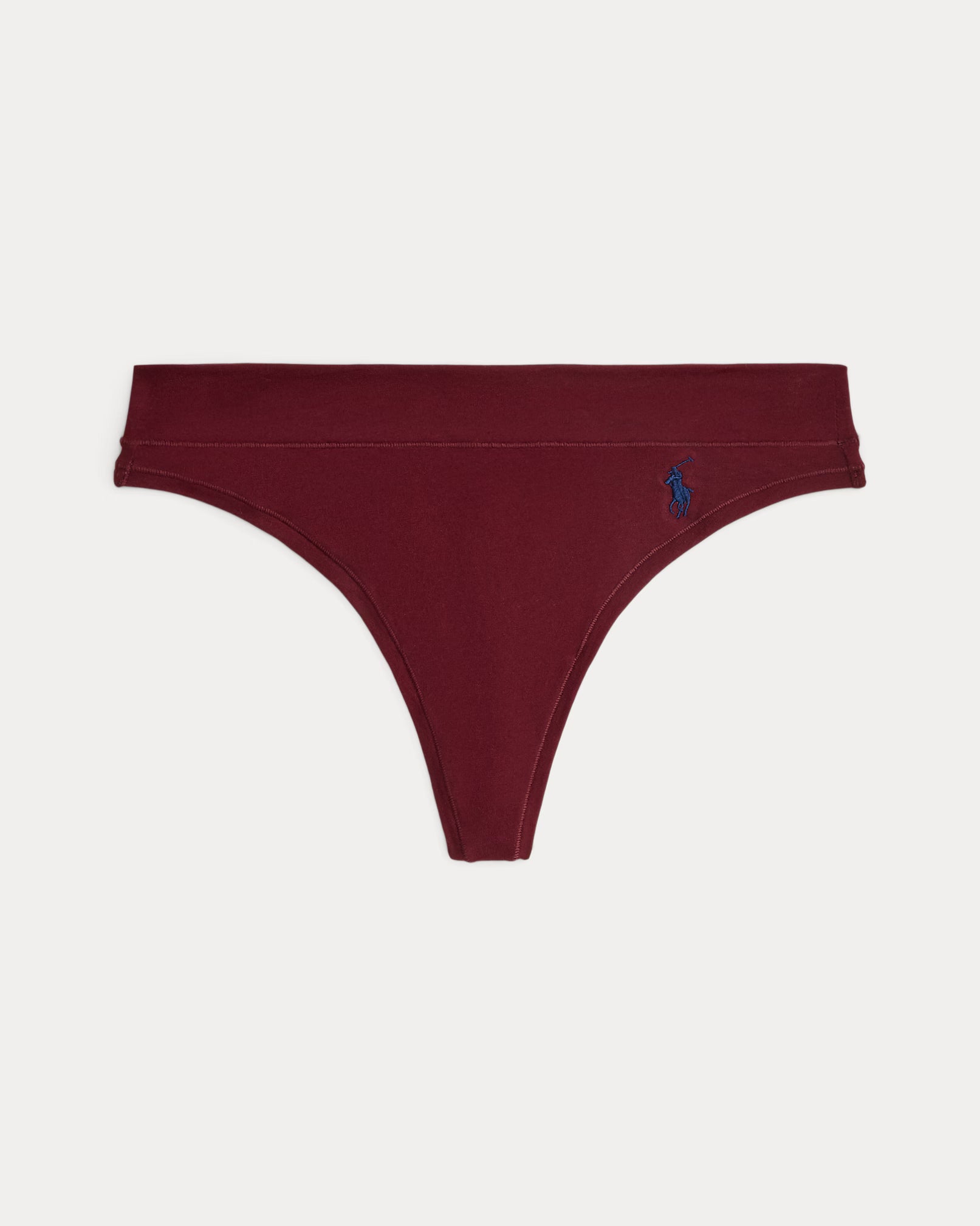 a mid rise cotton thong by polo ralph lauren in a dark burgundy colour