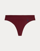 a mid rise cotton thong by polo ralph lauren in a dark burgundy colour