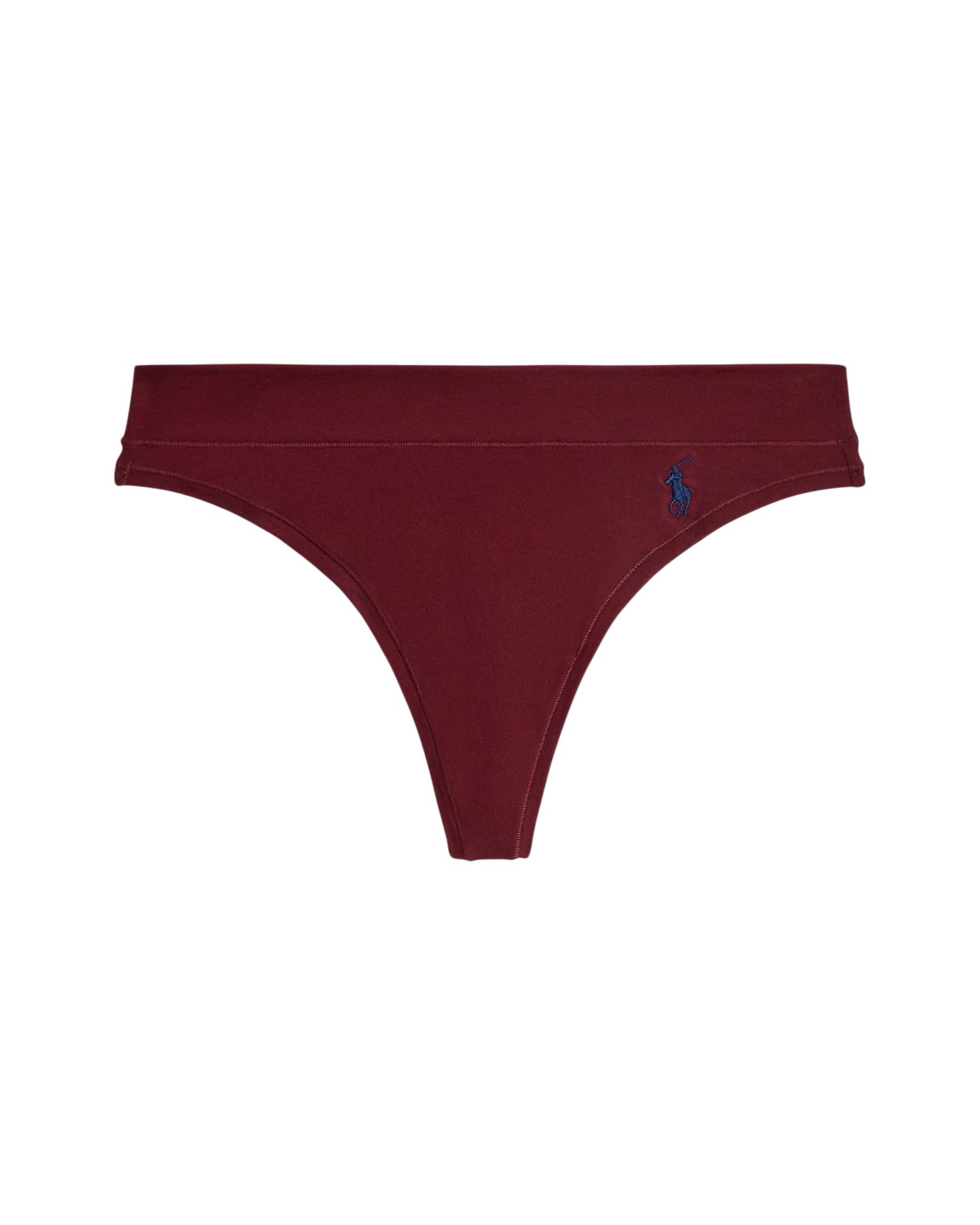 a mid rise cotton thong by polo ralph lauren in a dark burgundy colour