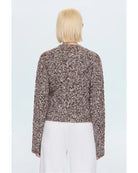 brown and white knit sweater 