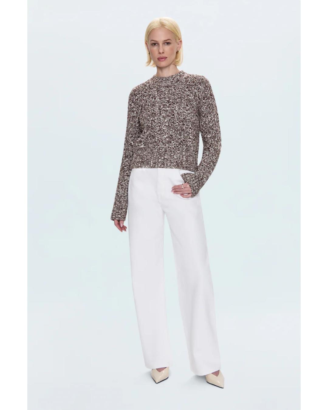  brown and white knit sweater 
