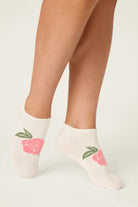 three pack of angle socks in white, blue and pink