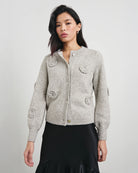 Rails Francesca Cardigan in Grey with Rosettes