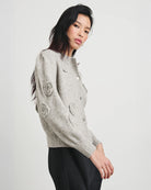 Rails Francesca Cardigan in Grey with Rosettes