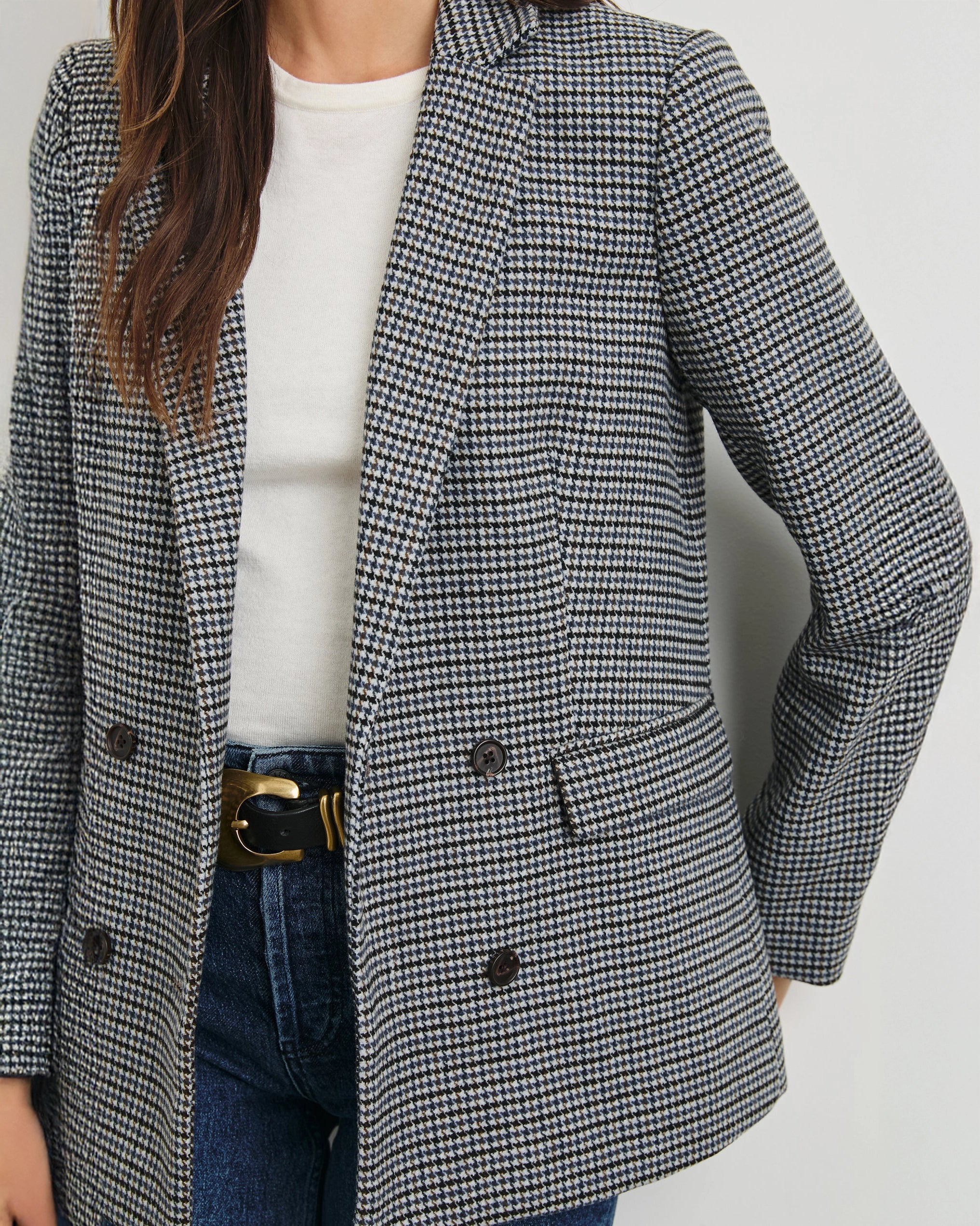 Rails Jac Blazer in Black Lapiz Houndstooth