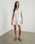 100% Cotton Shorts in White by Rails