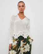 Rails Louise Long Sleeve Knitwear Top with Crochet