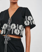 Rails Pari Top Black Ivory Palm Trees