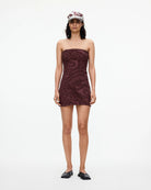 a dress in merlot that is made out of terry