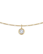 Gold chain necklace with a diamond pendant