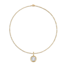 gold chin necklace with a diamond pendant