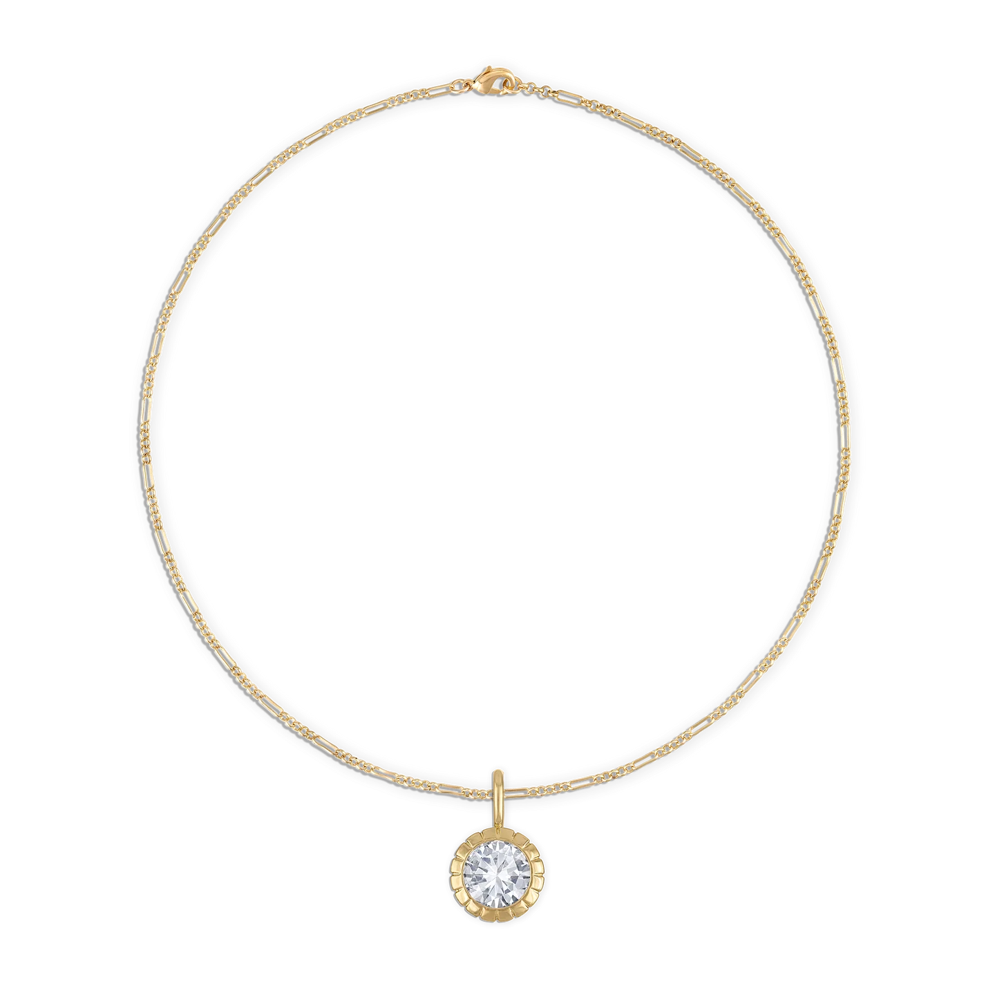 gold chin necklace with a diamond pendant