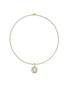 Gold chain necklace with a diamond pendant