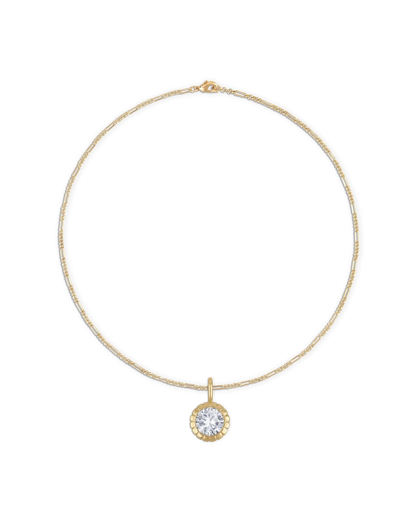 Gold chain necklace with a diamond pendant
