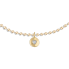 gold ball chain with a gold pendant 
