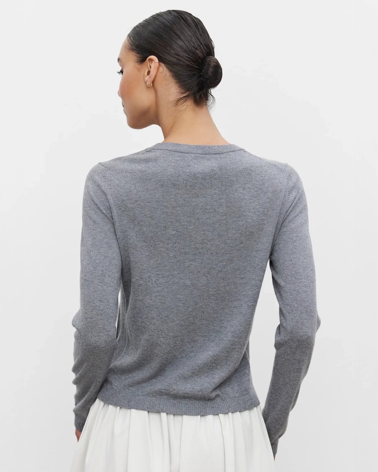 Roxy Lux Cotton Cashmere Long Sleeve Sweater in Grey