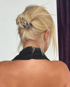 brown, black and cream claw clip