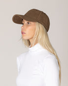 brown suede baseball hat