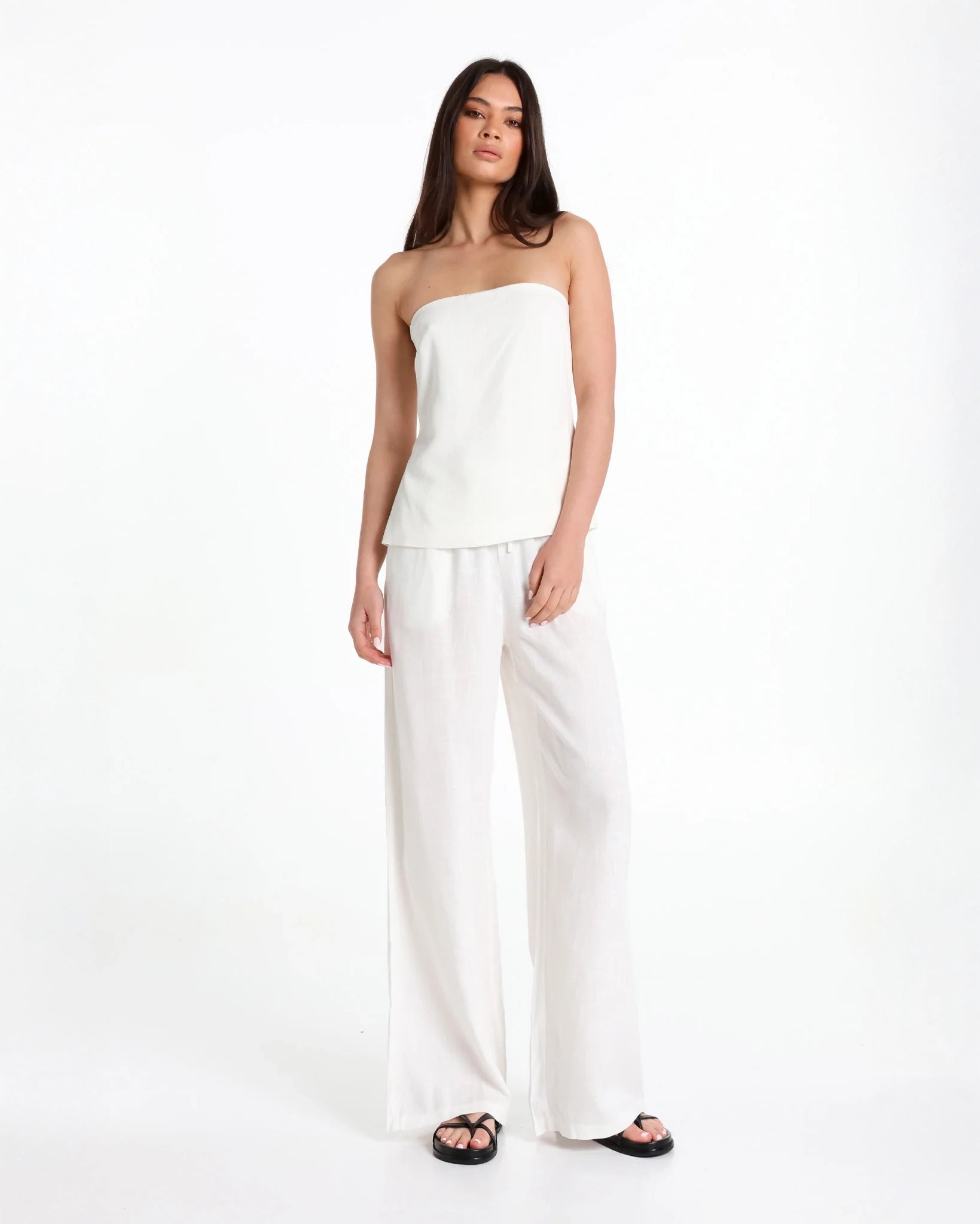 Lost in Lunar Sabrene Linen Top and Ginny Linen Pants in White
