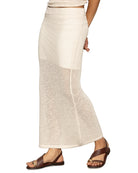 Long Crochet Skirt with Miniskirt Lining in Cream by Sanctuary