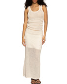 Long Crochet Skirt with Miniskirt Lining in Cream by Sanctuary