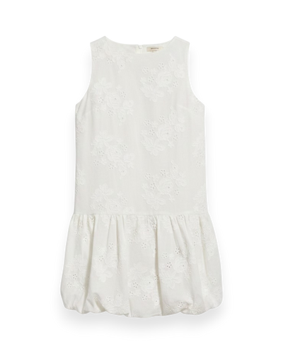 Garden Eyelet Bubble Dress | White