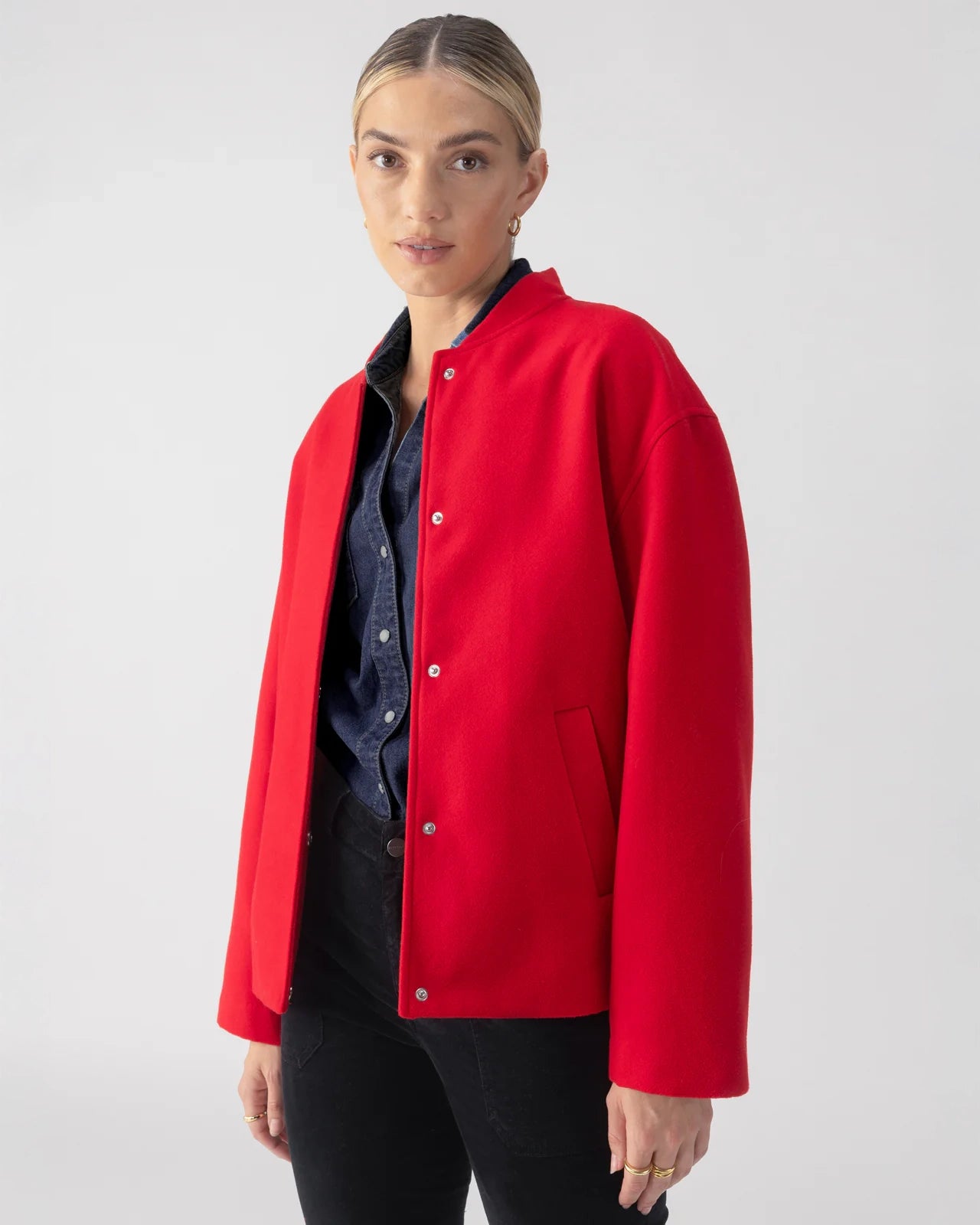 Sanctuary Modern Bomber Jacket in Red