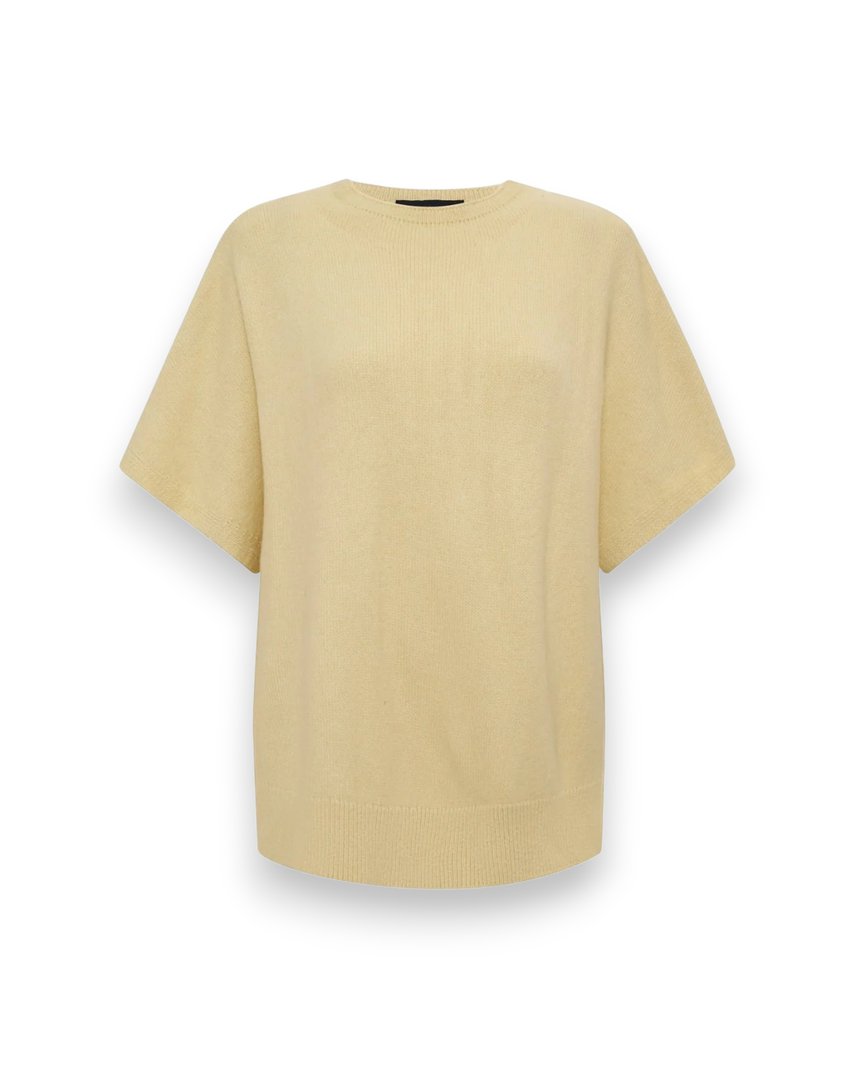 a light yellow oversized cashmere tee sweater