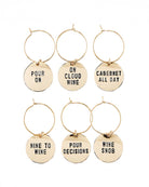 Wine Charms in Gold with Fun Sayings on them