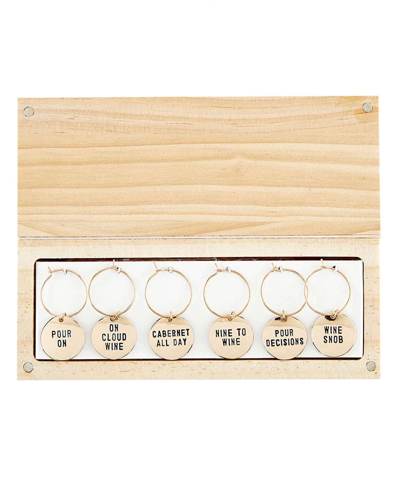 Wine Charms in Gold with Fun Sayings on them
