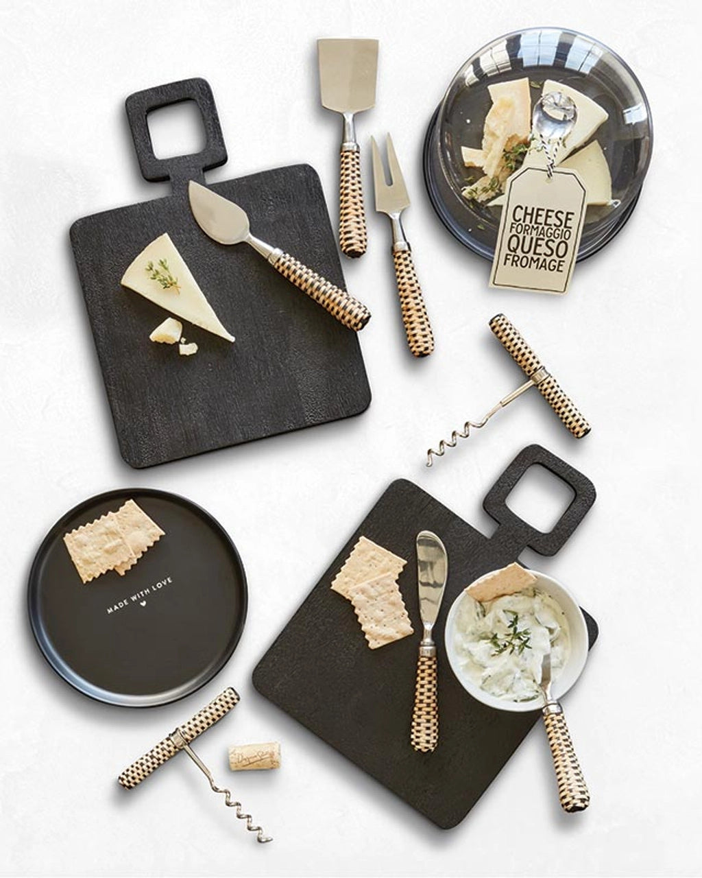 Photo of cheese plates and board with melamime plates