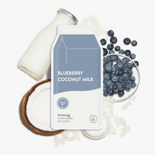 Load image into Gallery viewer, Blueberry Coconut Milk Firming Plant-Based Milk Sheet Mask
