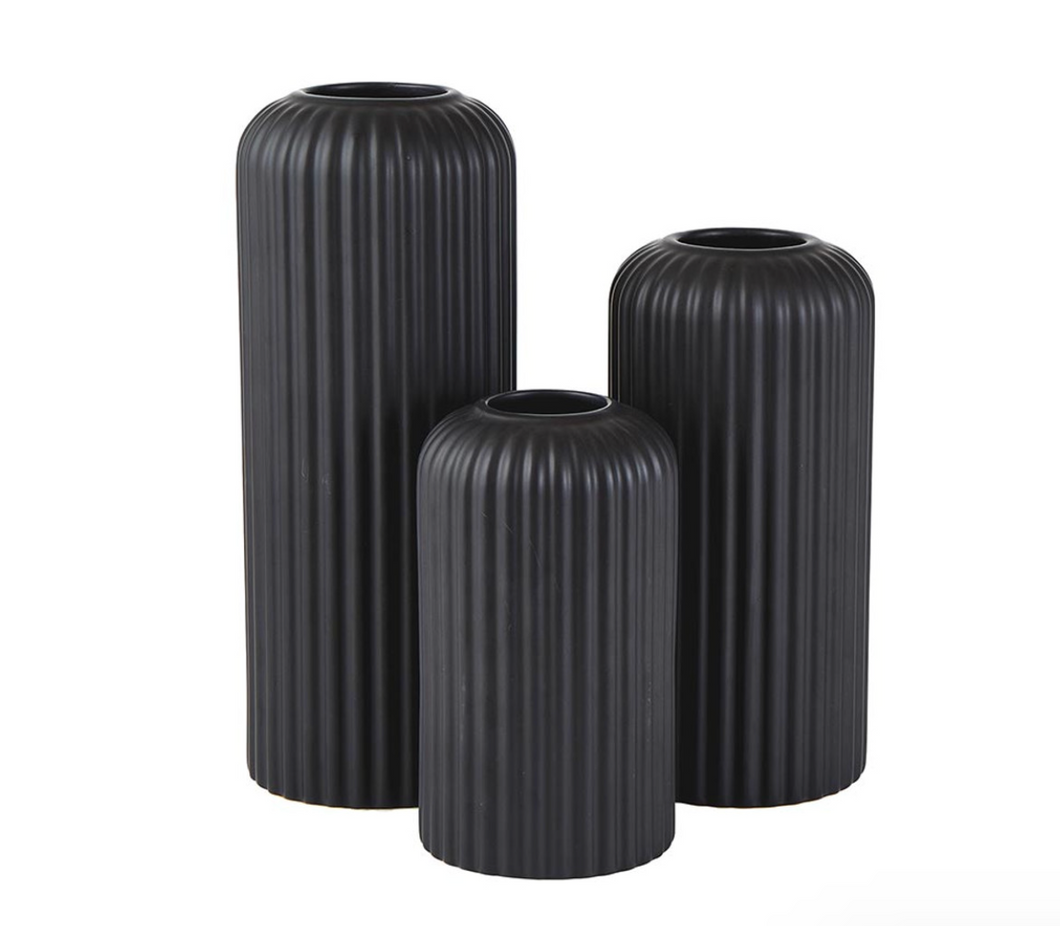 Black Ceramic Vases