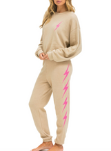 Load image into Gallery viewer, Neon Pink Bolt Sand Sweatpant
