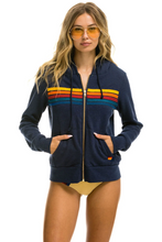 Load image into Gallery viewer, 5 Stripe Zip up | Navy
