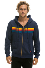 Load image into Gallery viewer, 5 Stripe Zip up | Navy
