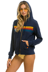 5 Stripe Zip up | Navy