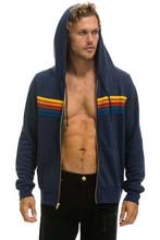 Load image into Gallery viewer, 5 Stripe Zip up | Navy
