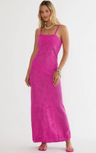 open knit pink midi dress