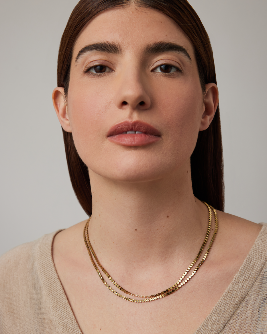 double gold chain necklace 