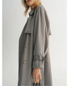 light grey midi trench coat