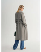 light grey midi trench coat