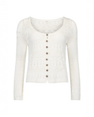 Spell Siesta Pointelle Cardigan in Ivory