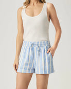 Striped Blue and White Drawstring Shorts by Splendid
