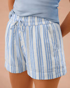 Striped Blue and White Drawstring Shorts by Splendid